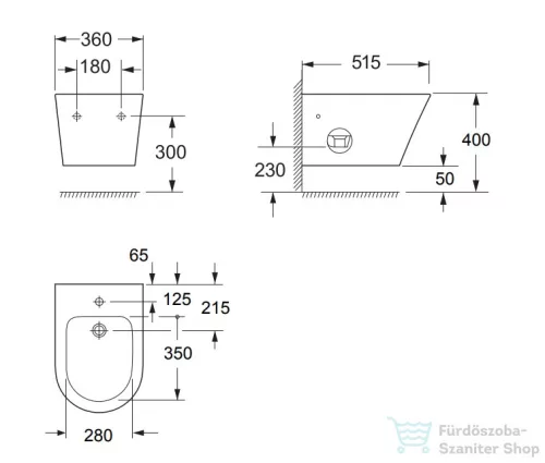 Wellis Clement fali bidé WF00092