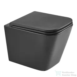   Wellis Aurora Black tornado ultracsendes fali rimless WC,  matt fekete WF00185