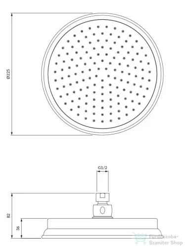 Omnires ARMANCE 22,5 cm-es fejzuhany, króm WGARMANCECR