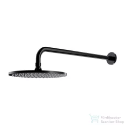   Omnires SLIMLINE 25 cm-es fejzuhany 41 cm-es zuhanykarral, selyemfényű fekete WGSET1BL