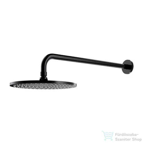 Omnires SLIMLINE 25 cm-es fejzuhany 41 cm-es zuhanykarral, selyemfényű fekete WGSET1BL