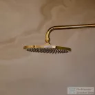 Omnires SLIMLINE 25 cm-es fejzuhany 41 cm-es zuhanykarral, polírozott arany WGSET1GL