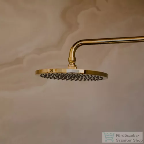 Omnires SLIMLINE 25 cm-es fejzuhany 41 cm-es zuhanykarral, polírozott arany WGSET1GL