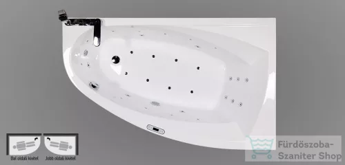Wellis Matana Hydro 160x100 hidromasszázs kád flipper csapteleppel, balos WK00158-1