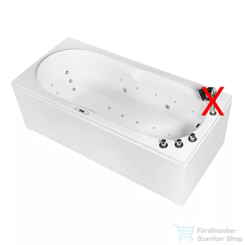 Wellis MALAWI E-Drive 170x75  hidromasszázs kád, csaptelep nélkül, balos WK00164-1