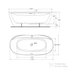 Wellis Katerini 170 cm szabadonálló kád, fehér WK00220