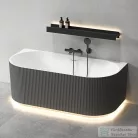 Wellis Calabria Slim Linear Black 170x80 félszabadon álló kád, fekete WK00225