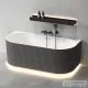 Wellis Calabria Slim Linear Black 170x80 félszabadon álló kád, fekete WK00225