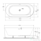 Wellis Calabria Slim Linear Corner 170x80 félszabadon álló kád, fehér, balos WK00226