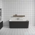 Wellis Arta 170x80 félszabadon álló kád, matt fekete WK00230
