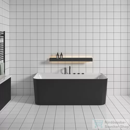 Wellis Arta 170x80 félszabadon álló kád, matt fekete WK00230