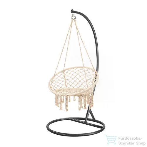 Leziter Cardenas függőfotel állvánnyal bézs-fekete WST-01-Beige_SW-007-STBL
