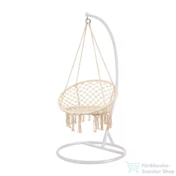   Leziter Cardenas függőfotel állvánnyal bézs-fehér WST-01-Beige_SW-007-STWH