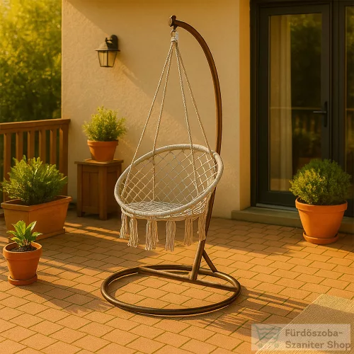 Leziter Cardenas függőfotel állvánnyal szürke-barna WST-01-Grey_SW-007-STBR