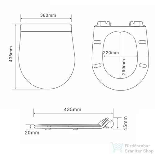 Leziter Ride soft close wc ülőke, fekete WT-1B-UF