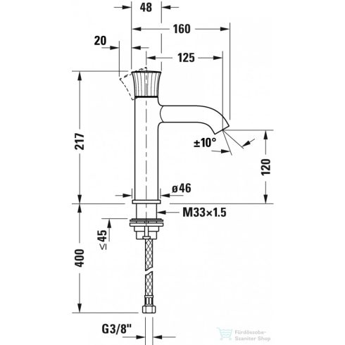 Duravit WHITE TULIP M mosdócsaptelep leeresztő nélkül,WT1020002010