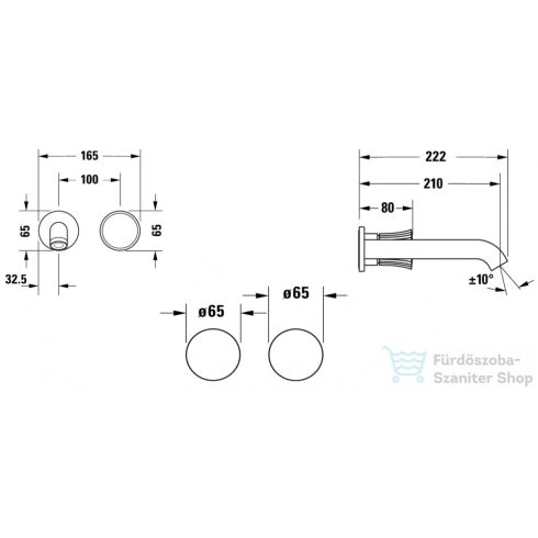 Duravit WHITE TULIP falsík alatti mosdócsaptelep, leeresztő nélkül,  WT1070004010
