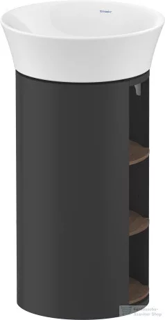 Duravit WHITE TULIP álló 2 polcos mosdótartó szekrény 236550 mosdóhoz, Graphite High Gloss/American Walnut Solid Wood WT4239077H1