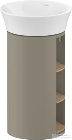 Duravit WHITE TULIP álló 2 polcos mosdótartó szekrény 236550 mosdóhoz, Stone Grey High Gloss/Natural Oak solid WT42390H5H2