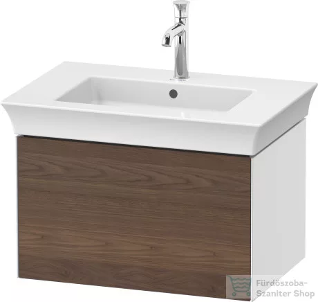 Duravit WHITE TULIP mosdó alá építhető függesztett 1 fiókos alsószekrény,684 x 458 mm,White High Gloss Lacquer/American Walnut Solid Wood WT424107785
