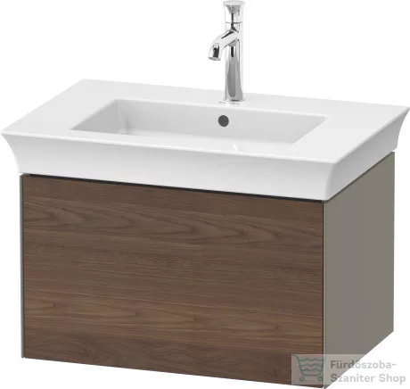 Duravit WHITE TULIP mosdó alá építhető függesztett 1 fiókos alsószekrény,684 x 458 mm,Stone Grey High Gloss/American Walnut Solid Wood WT4241077H2
