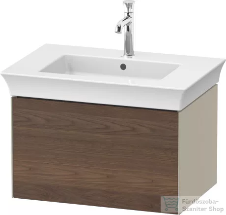Duravit WHITE TULIP mosdó alá építhető függesztett 1 fiókos alsószekrény,684 x 458 mm,Taupe High Gloss/American Walnut Solid Wood WT4241077H3