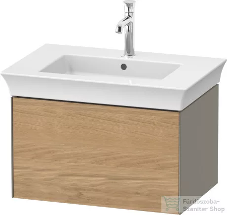 Duravit WHITE TULIP mosdó alá építhető függesztett 1 fiókos alsószekrény,684 x 458 mm,Stone Grey High Gloss/Natural Oak solid WT42410H5H2