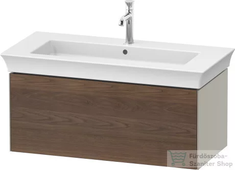 Duravit WHITE TULIP mosdó alá építhető függesztett 1 fiókos alsószekrény,984 x 458 mm, Taupe Satin Matt Lacquer/American Walnut Solid Wood WT424207760