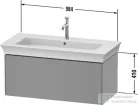 Duravit WHITE TULIP mosdó alá építhető függesztett 1 fiókos alsószekrény,984 x 458 mm, White High Gloss Lacquer/American Walnut Solid Wood WT424207785