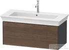 Duravit WHITE TULIP mosdó alá építhető függesztett 1 fiókos alsószekrény,984 x 458 mm, Graphite High Gloss/American Walnut Solid Wood WT4242077H1