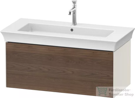 Duravit WHITE TULIP mosdó alá építhető függesztett 1 fiókos alsószekrény,984 x 458 mm, Nordic White High Gloss/American Walnut Solid Wood WT4242077H4