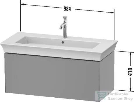 Duravit WHITE TULIP mosdó alá építhető függesztett 1 fiókos alsószekrény,984 x 458 mm, Nordic White High Gloss/American Walnut Solid Wood WT4242077H4