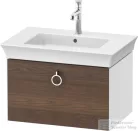 Duravit WHITE TULIP mosdó alá építhető függesztett 1 fiókos alsószekrény,684 x 458 mm,White High Gloss Lacquer/American Walnut Solid Wood WT425107785