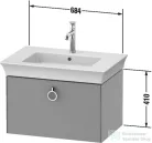 Duravit WHITE TULIP mosdó alá építhető függesztett 1 fiókos alsószekrény,684 x 458 mm,White High Gloss Lacquer/American Walnut Solid Wood WT425107785