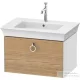 Duravit WHITE TULIP mosdó alá építhető függesztett 1 fiókos alsószekrény,684 x 458 mm,White High Gloss Lacquer/Natural Oak solid WT42510H585