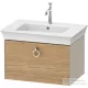 Duravit WHITE TULIP mosdó alá építhető függesztett 1 fiókos alsószekrény,684 x 458 mm,Taupe High Gloss/Natural Oak solid WT42510H5H3