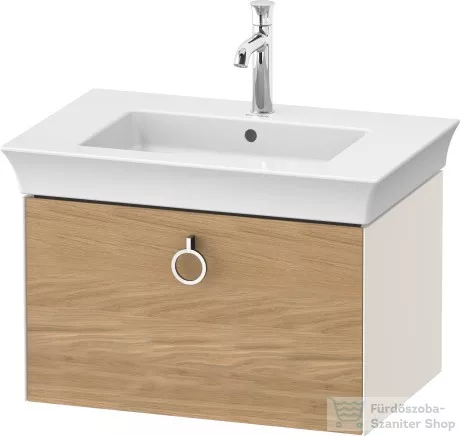 Duravit WHITE TULIP mosdó alá építhető függesztett 1 fiókos alsószekrény,684 x 458 mm,Nordic White High Gloss/Natural Oak solid WT42510H5H4