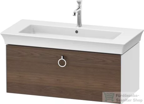 Duravit WHITE TULIP mosdó alá építhető függesztett 1 fiókos alsószekrény,984 x 458 mm, White High Gloss Lacquer/American Walnut Solid Wood WT425207785