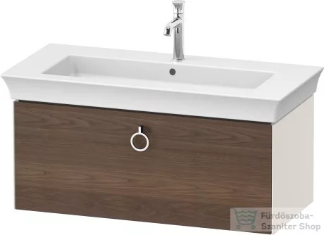 Duravit WHITE TULIP mosdó alá építhető függesztett 1 fiókos alsószekrény,984 x 458 mm, Nordic White High Gloss/American Walnut Solid Wood WT4252077H4