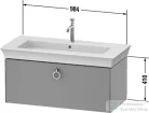 Duravit WHITE TULIP mosdó alá építhető függesztett 1 fiókos alsószekrény,984 x 458 mm, Nordic White High Gloss/American Walnut Solid Wood WT4252077H4