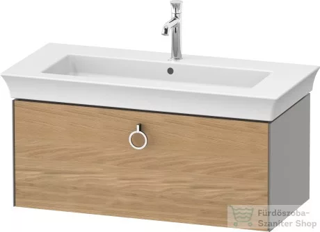 Duravit WHITE TULIP mosdó alá építhető függesztett 1 fiókos alsószekrény,984 x 458 mm, Stone Grey Satin Matt Lacquer/Natural Oak solid WT42520H592