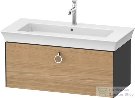 Duravit WHITE TULIP mosdó alá építhető függesztett 1 fiókos alsószekrény,984 x 458 mm, Graphite High Gloss/Natural Oak solid WT42520H5H1