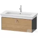 Duravit WHITE TULIP mosdó alá építhető függesztett 1 fiókos alsószekrény,984 x 458 mm, Graphite High Gloss/Natural Oak solid WT42520H5H1