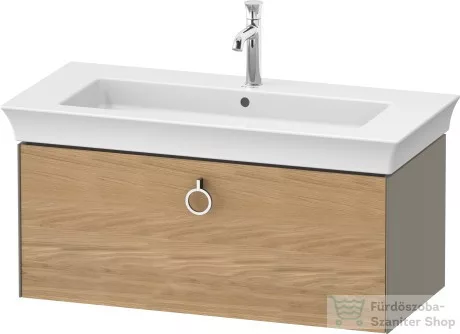Duravit WHITE TULIP mosdó alá építhető függesztett 1 fiókos alsószekrény,984 x 458 mm, Stone Grey High Gloss/Natural Oak solid WT42520H5H2