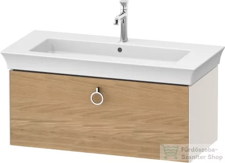 Duravit WHITE TULIP mosdó alá építhető függesztett 1 fiókos alsószekrény,984 x 458 mm, Nordic White High Gloss/Natural Oak solid WT42520H5H4