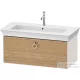 Duravit WHITE TULIP mosdó alá építhető függesztett 1 fiókos alsószekrény,984 x 458 mm, Nordic White High Gloss/Natural Oak solid WT42520H5H4