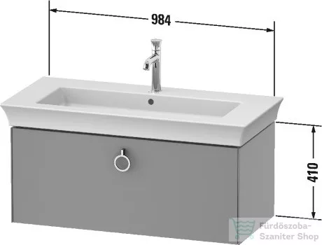 Duravit WHITE TULIP mosdó alá építhető függesztett 1 fiókos alsószekrény,984 x 458 mm, Nordic White High Gloss/Natural Oak solid WT42520H5H4