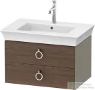 Duravit WHITE TULIP mosdó alá építhető függesztett 2 fiókos alsószekrény,684 x 458 mm,Stone Grey High Gloss/American Walnut Solid Wood WT4351077H2