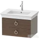 Duravit WHITE TULIP mosdó alá építhető függesztett 2 fiókos alsószekrény,684 x 458 mm,Stone Grey High Gloss/American Walnut Solid Wood WT4351077H2
