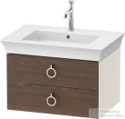 Duravit WHITE TULIP mosdó alá építhető függesztett 2 fiókos alsószekrény,684 x 458 mm,Nordic White High Gloss/American Walnut Solid Wood WT4351077H4